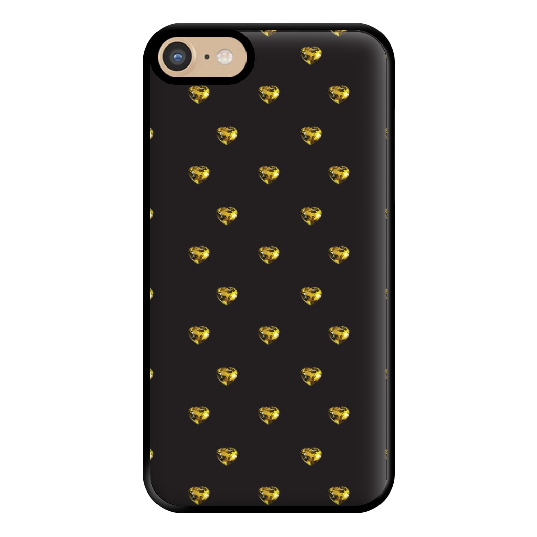 Gold Gem Hearts Pattern Phone Case for iPhone 6 / 7 / 8 / SE