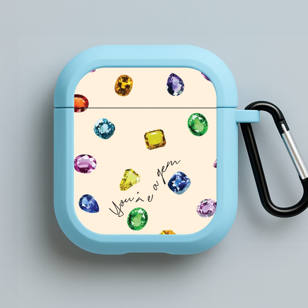 You're A Gem Pattern Blue AirPods Case