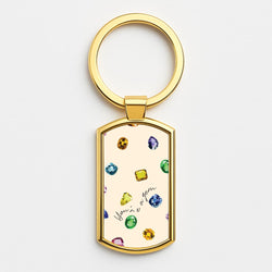 You're A Gem Pattern Gold Keyring