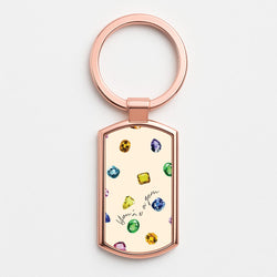 You're A Gem Pattern Rose Gold Keyring