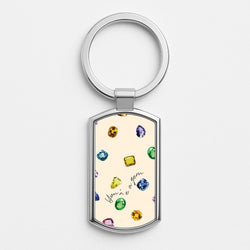 You're A Gem Pattern Silver Keyring
