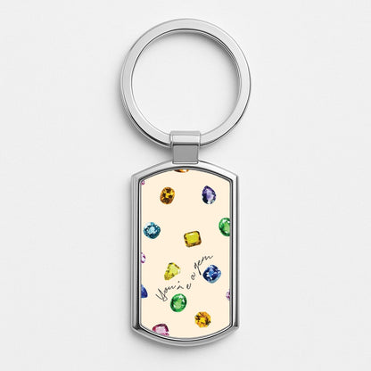You're A Gem Pattern Silver Keyring