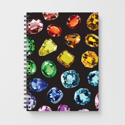 Rainbow Gems Assortment Pattern Notebook