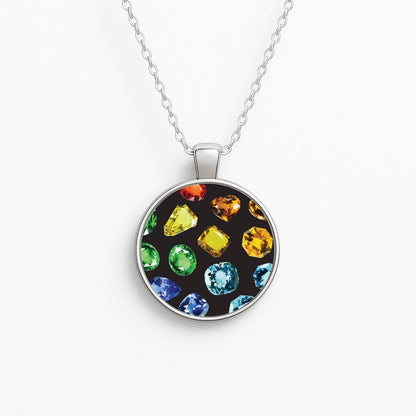 Rainbow Gems Assortment Pattern Necklace