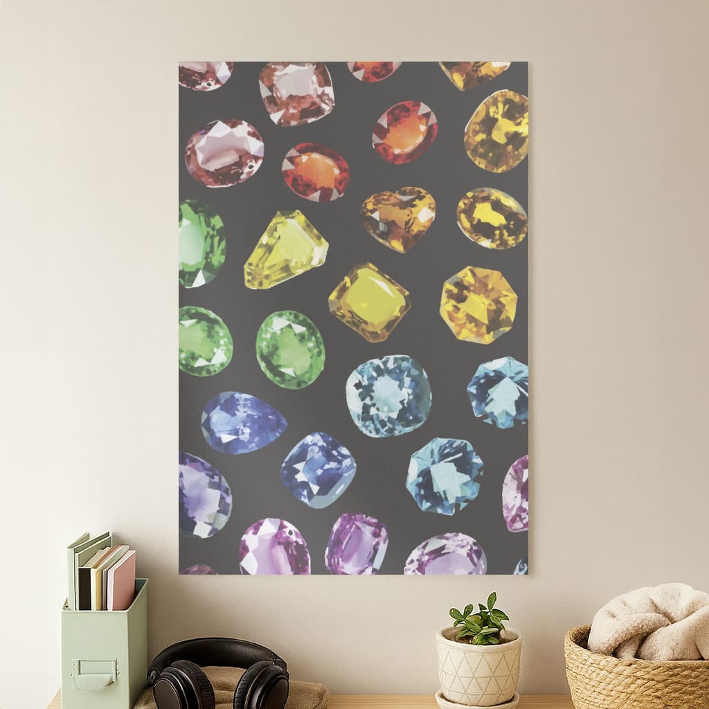 Rainbow Gems Assortment Pattern Poster
