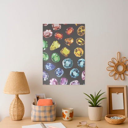 Rainbow Gems Assortment Pattern Art Print