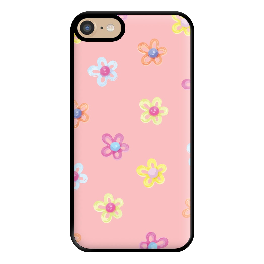 Flower Gems Pattern Phone Case for iPhone 6 / 7 / 8 / SE