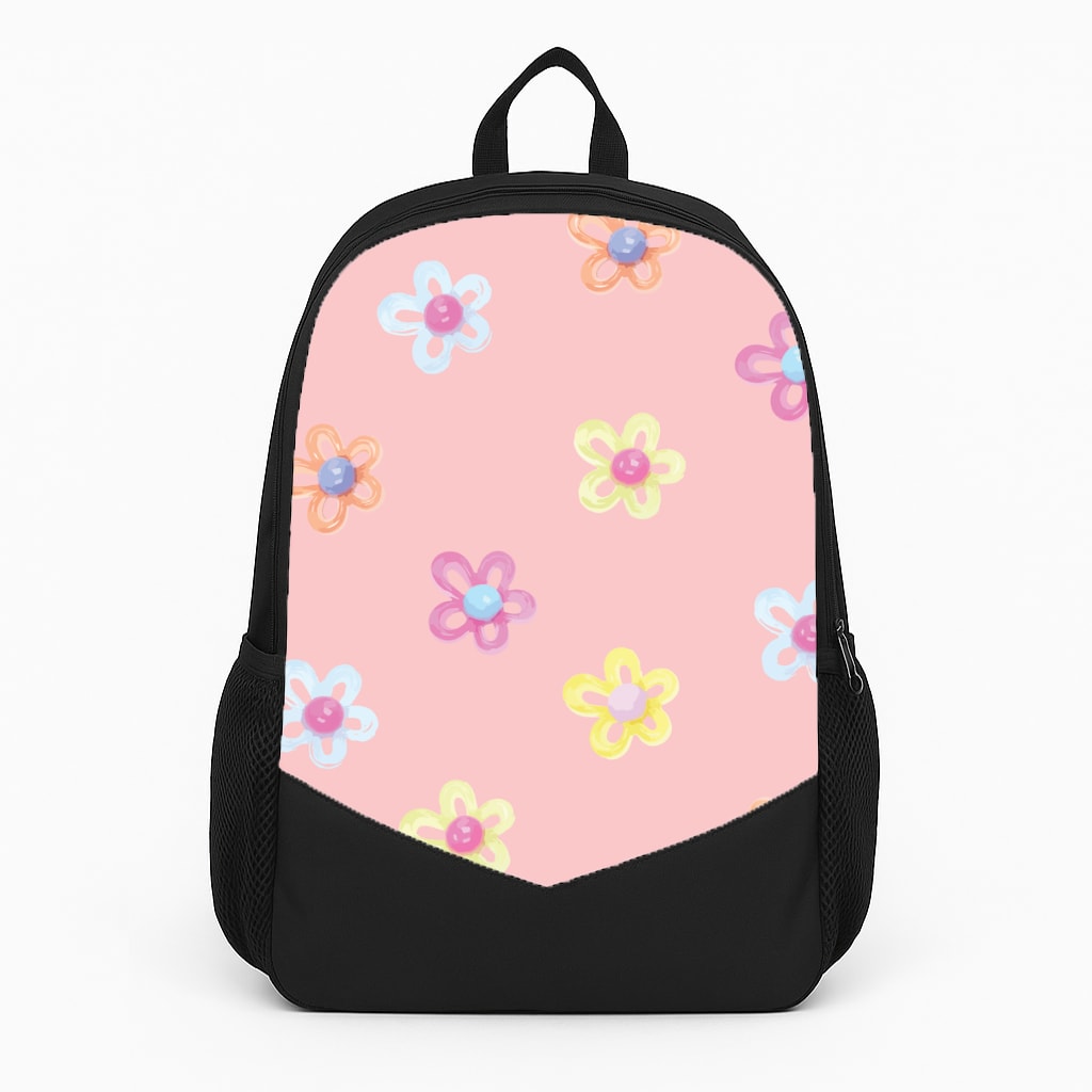 Flower Gems Pattern Large Backpack