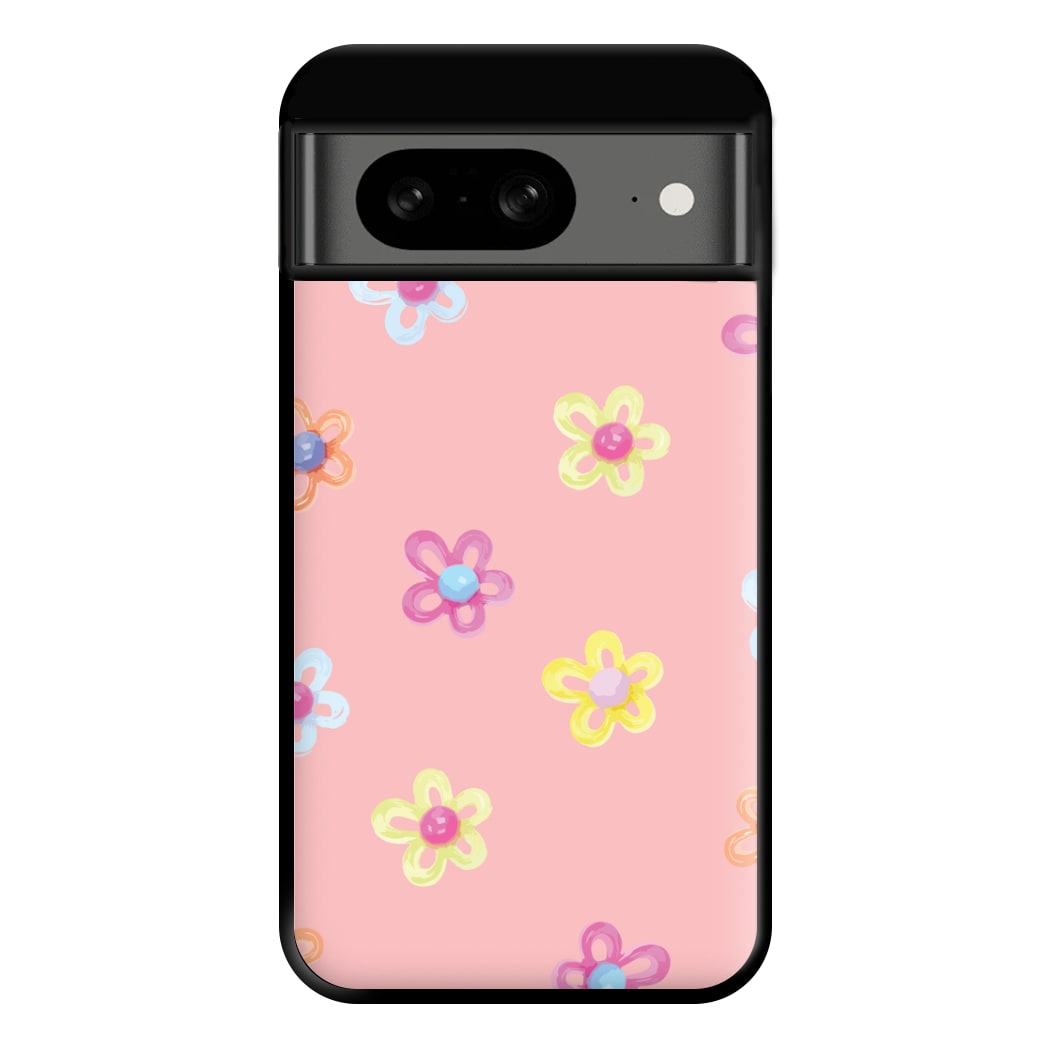 Flower Gems Pattern Phone Case for Google Pixel 8