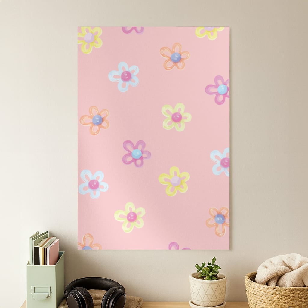Flower Gems Pattern Poster