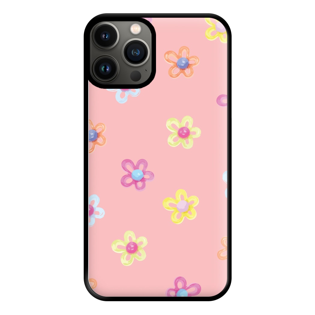 Flower Gems Pattern Phone Case for iPhone 13 Pro Max