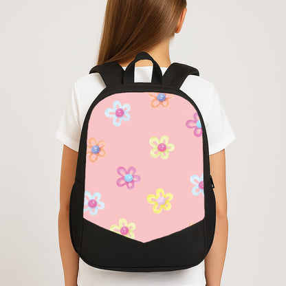 Flower Gems Pattern Large School Bag