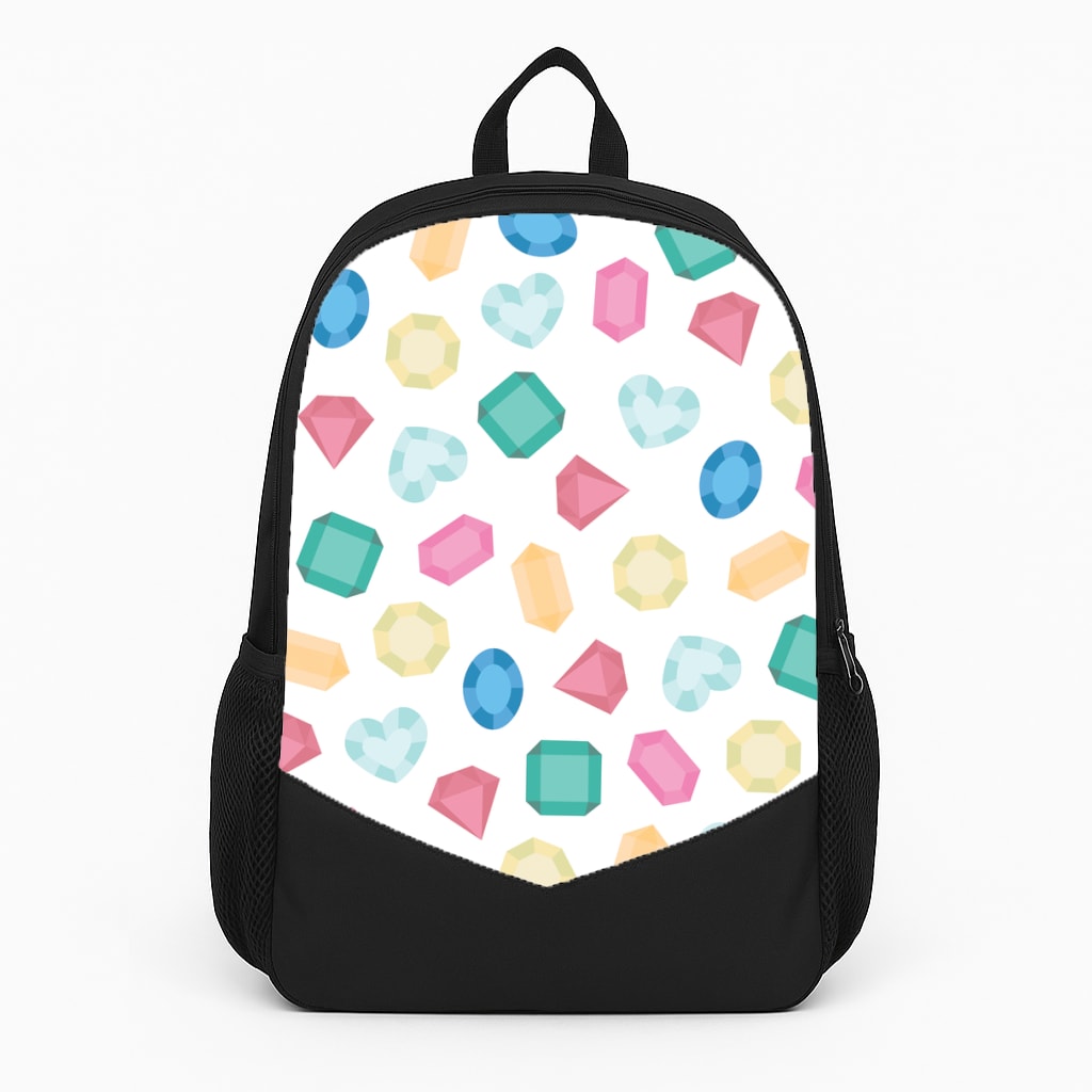 Cartoon Multicoloured Gems Pattern Backpack