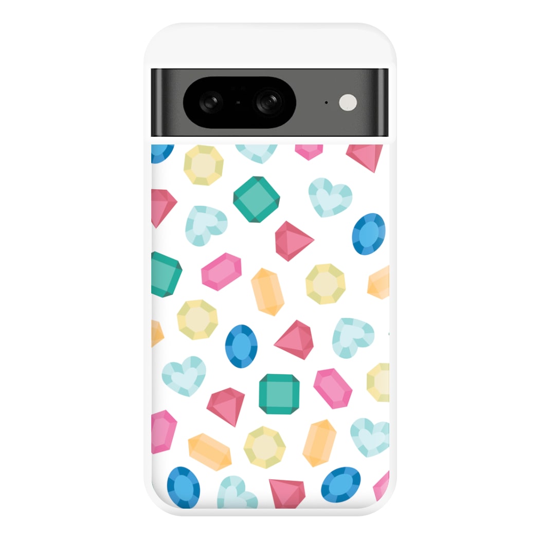 Cartoon Multicoloured Gems Pattern Phone Case for Google Pixel 8