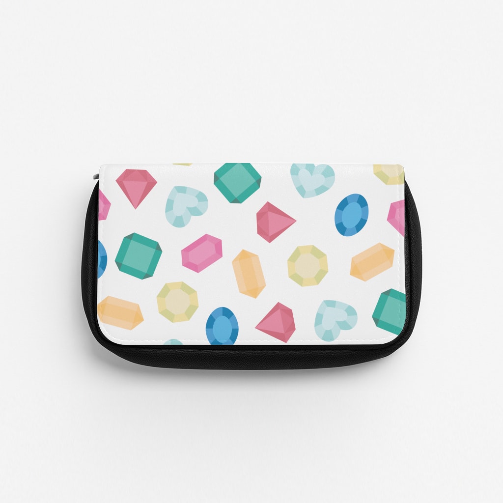 Cartoon Multicoloured Gems Pattern Pencil Case