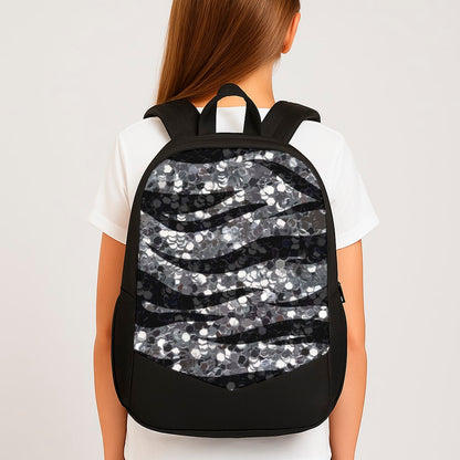 Silver Sequin Tiger Pattern Backpack