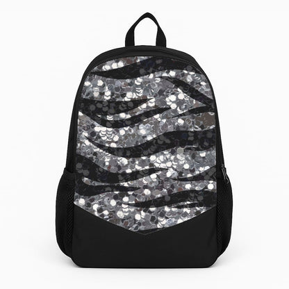Silver Sequin Tiger Pattern Backpack