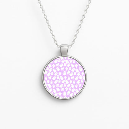Ghost Pattern Circle Necklace