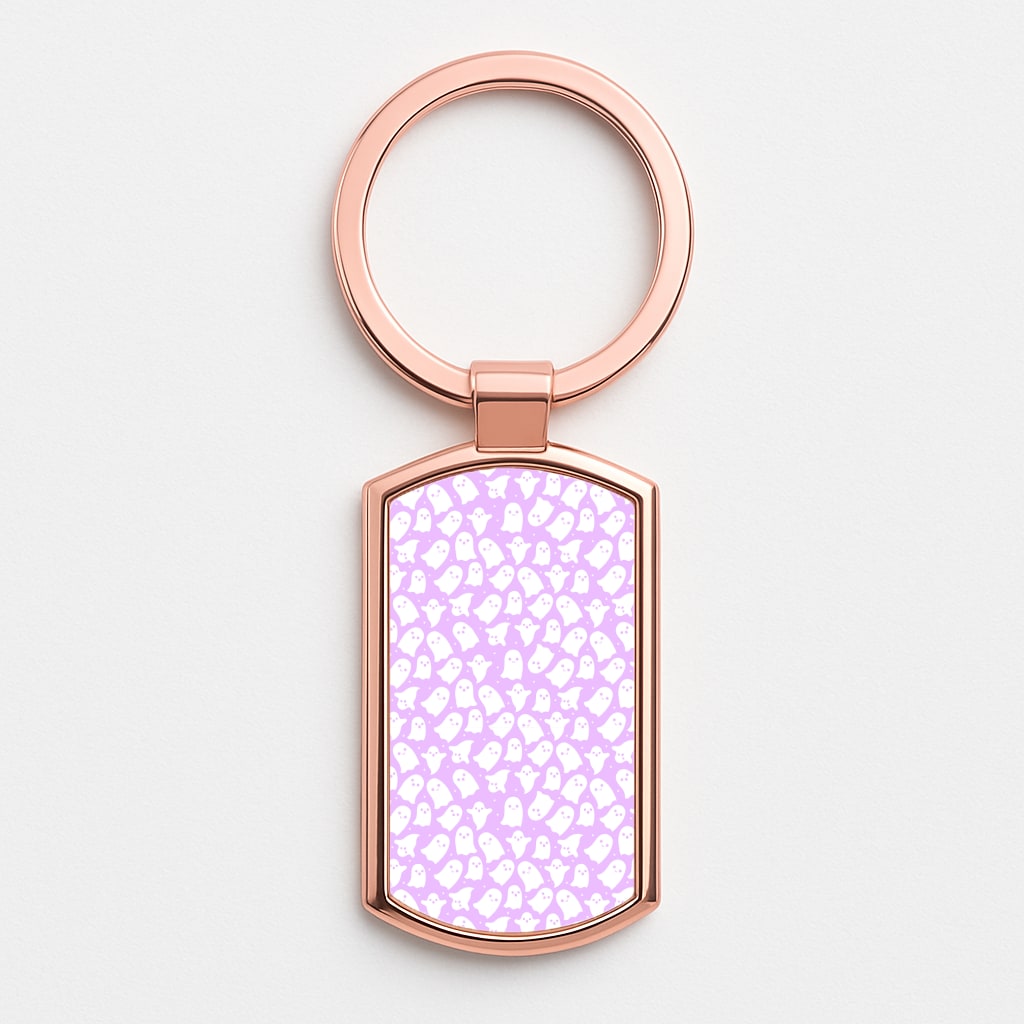Ghost Pattern Rose Gold Keyring