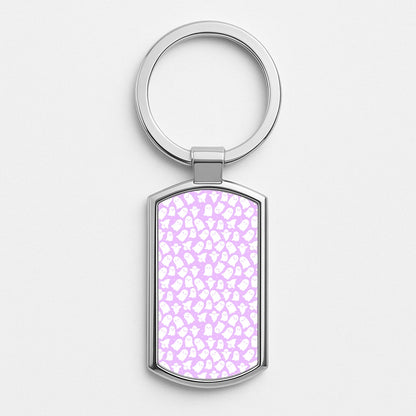 Ghost Pattern Silver Keyring