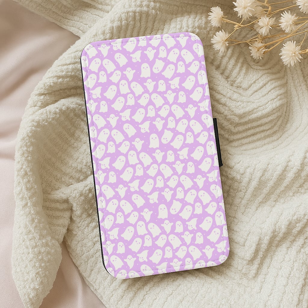 Ghost Pattern Wallet Phone Case