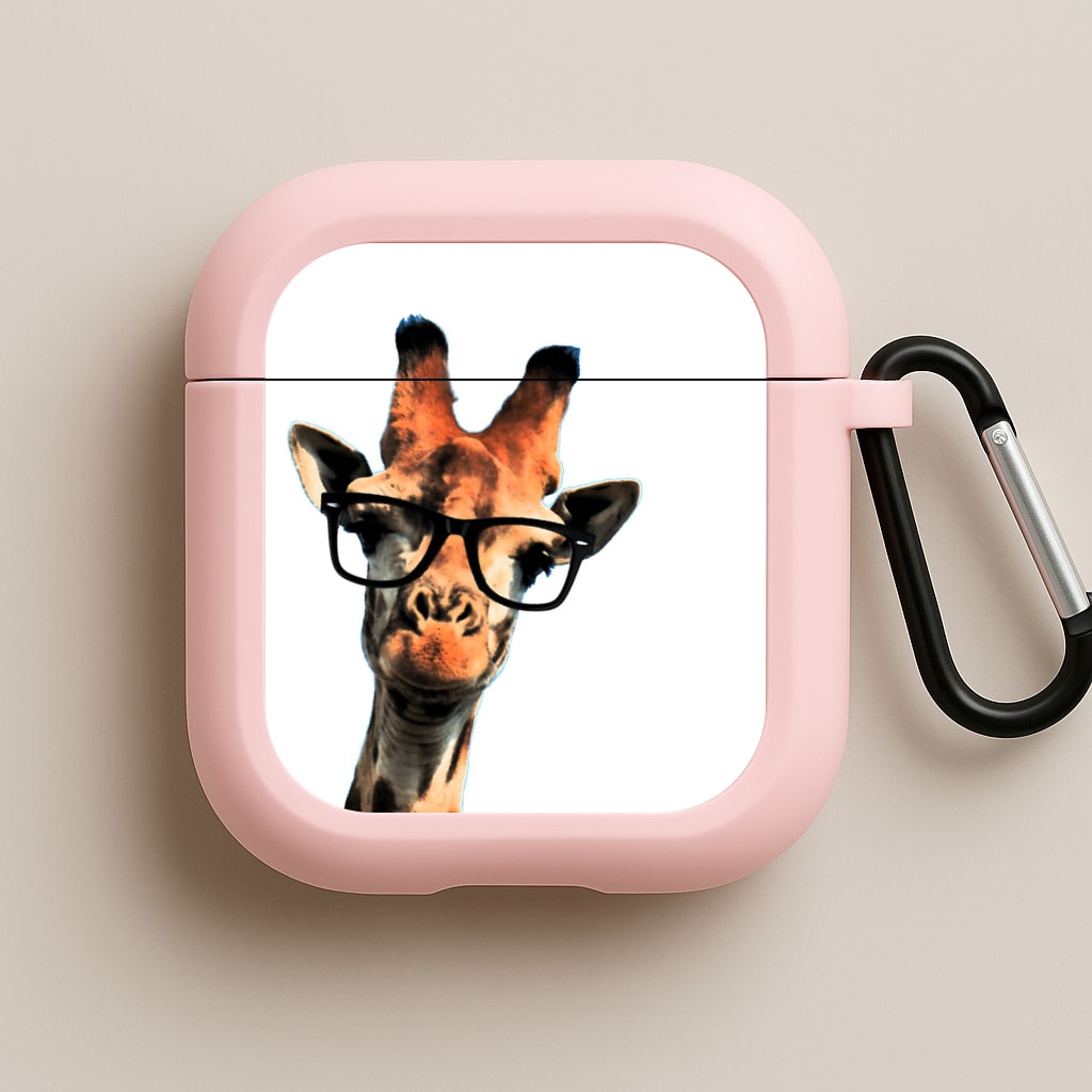 Hipster Giraffe Tumblr Pink AirPods Case
