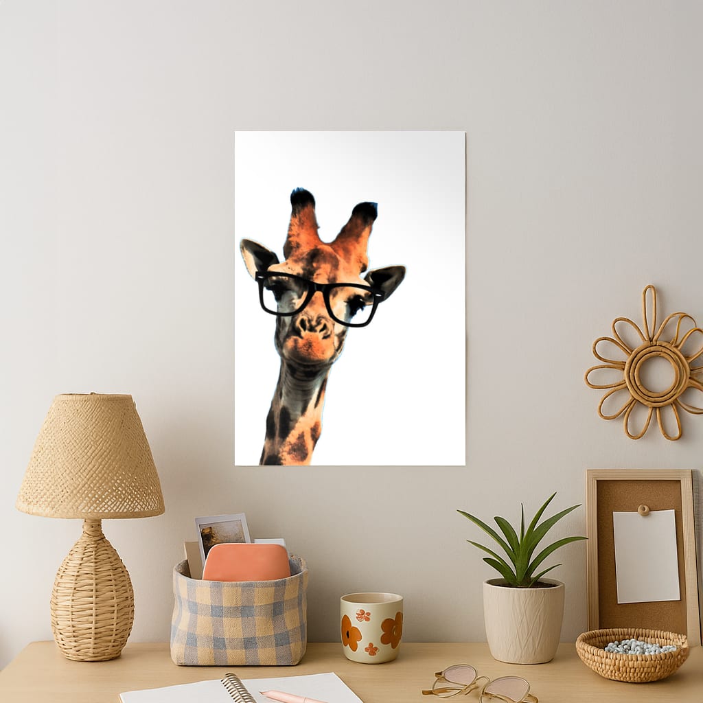 Hipster Giraffe Tumblr Art Print