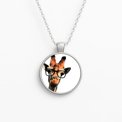Hipster Giraffe Tumblr Circle Necklace