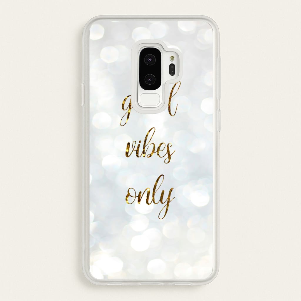 Good Vibes Only - Glittery  - Christmas Phone Case for Galaxy S9 Plus