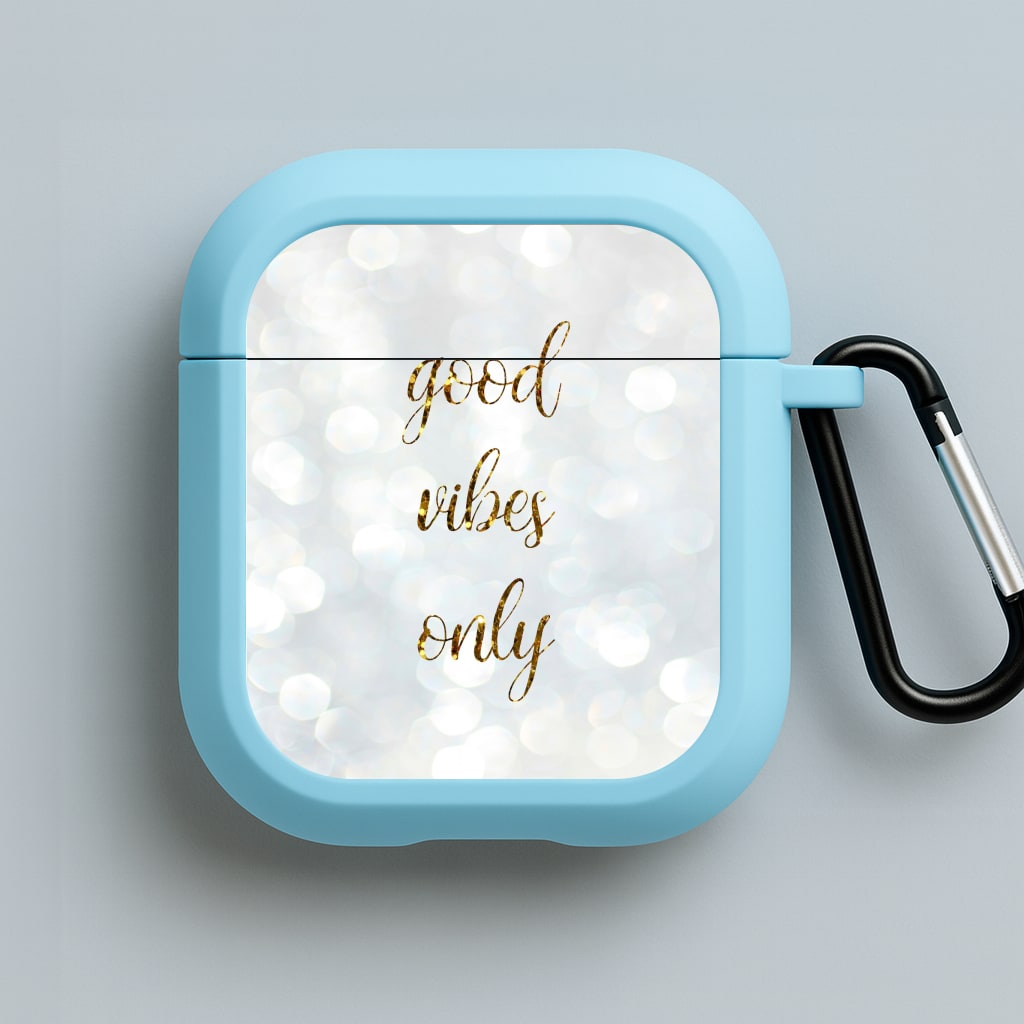 Good Vibes Only - Glittery Blue AirPods Case