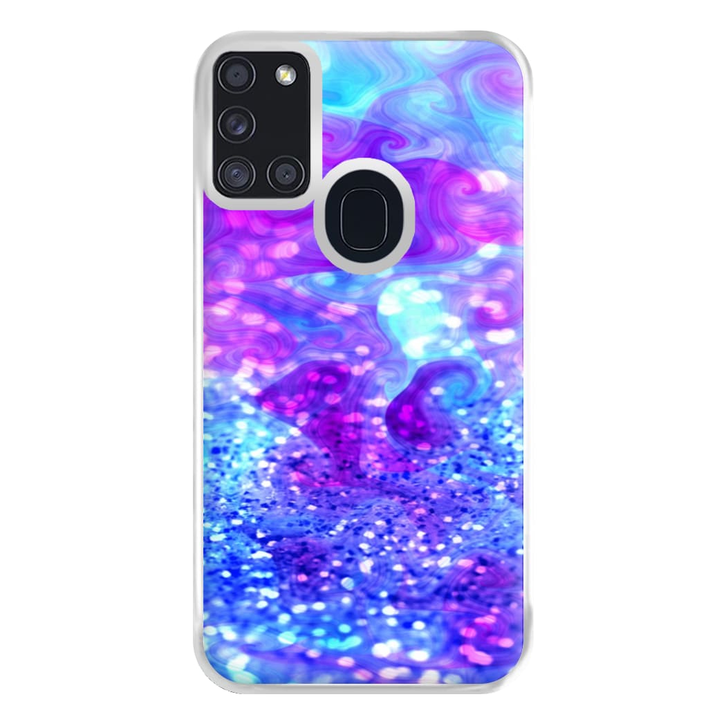 Glitter Swirl, Tumblr Stlye Phone Case for Galaxy A21s