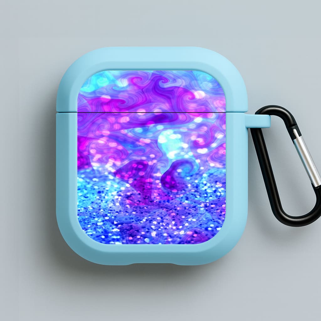 Glitter Swirl, Tumblr Stlye Blue AirPods Case