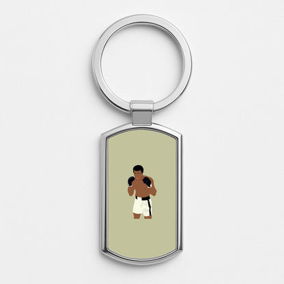 Ali - Boxing Silver Keyring