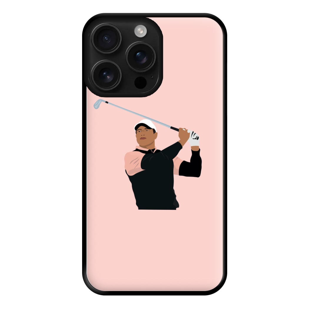 Tiger hitting a iron - Golf Phone Case