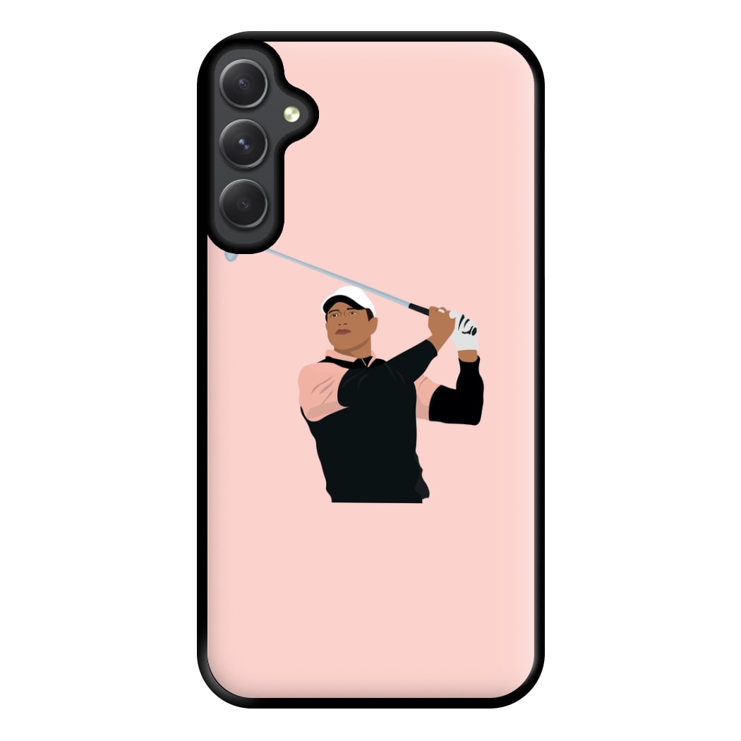 Tiger hitting a iron - Golf Phone Case for Galaxy A34