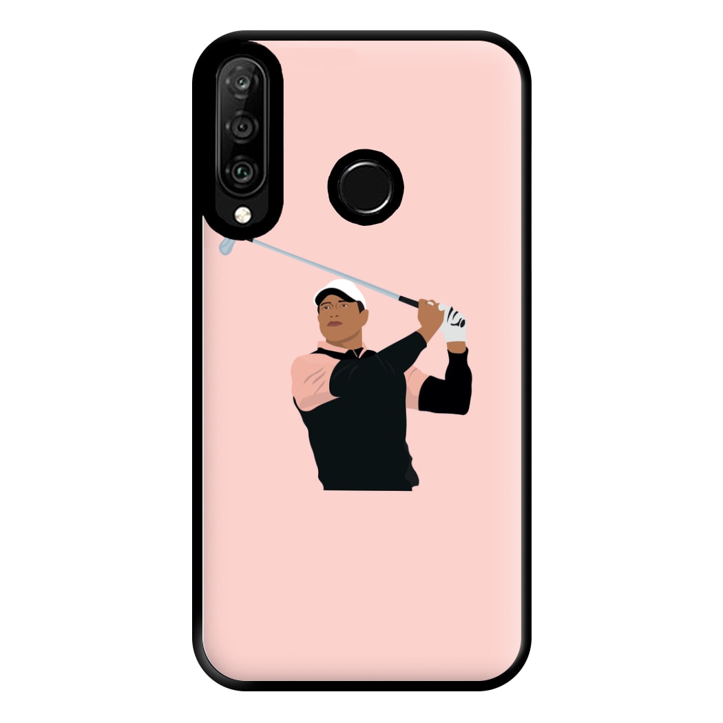 Tiger hitting a iron - Golf Phone Case for Huawei P30 Lite