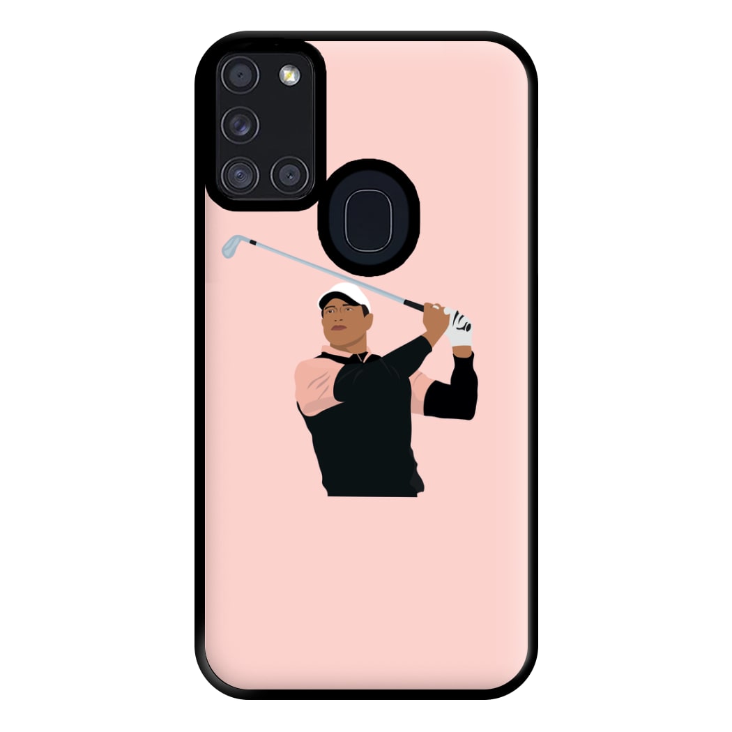 Tiger hitting a iron - Golf Phone Case for Galaxy A21s