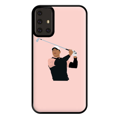 Tiger hitting a iron - Golf Phone Case for Galaxy A71