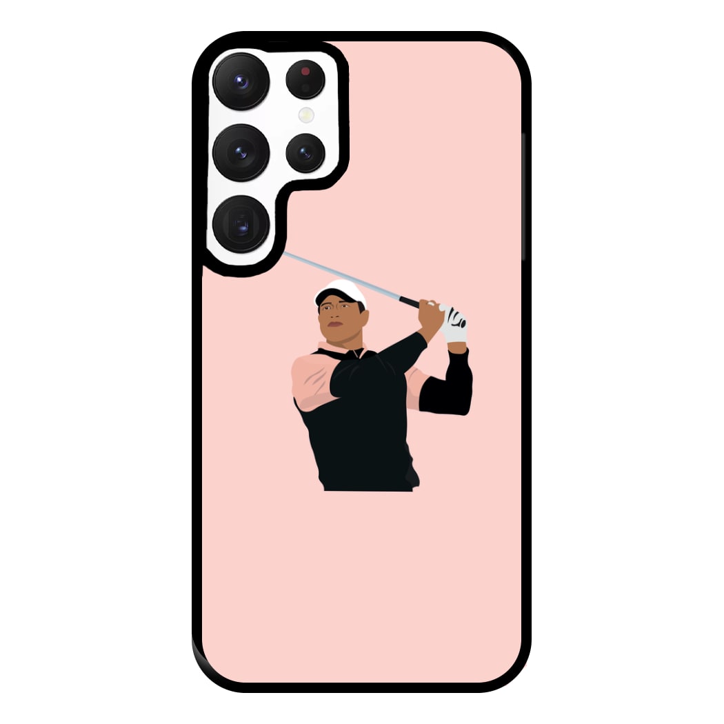 Tiger hitting a iron - Golf Phone Case for Galaxy S22 Ultra