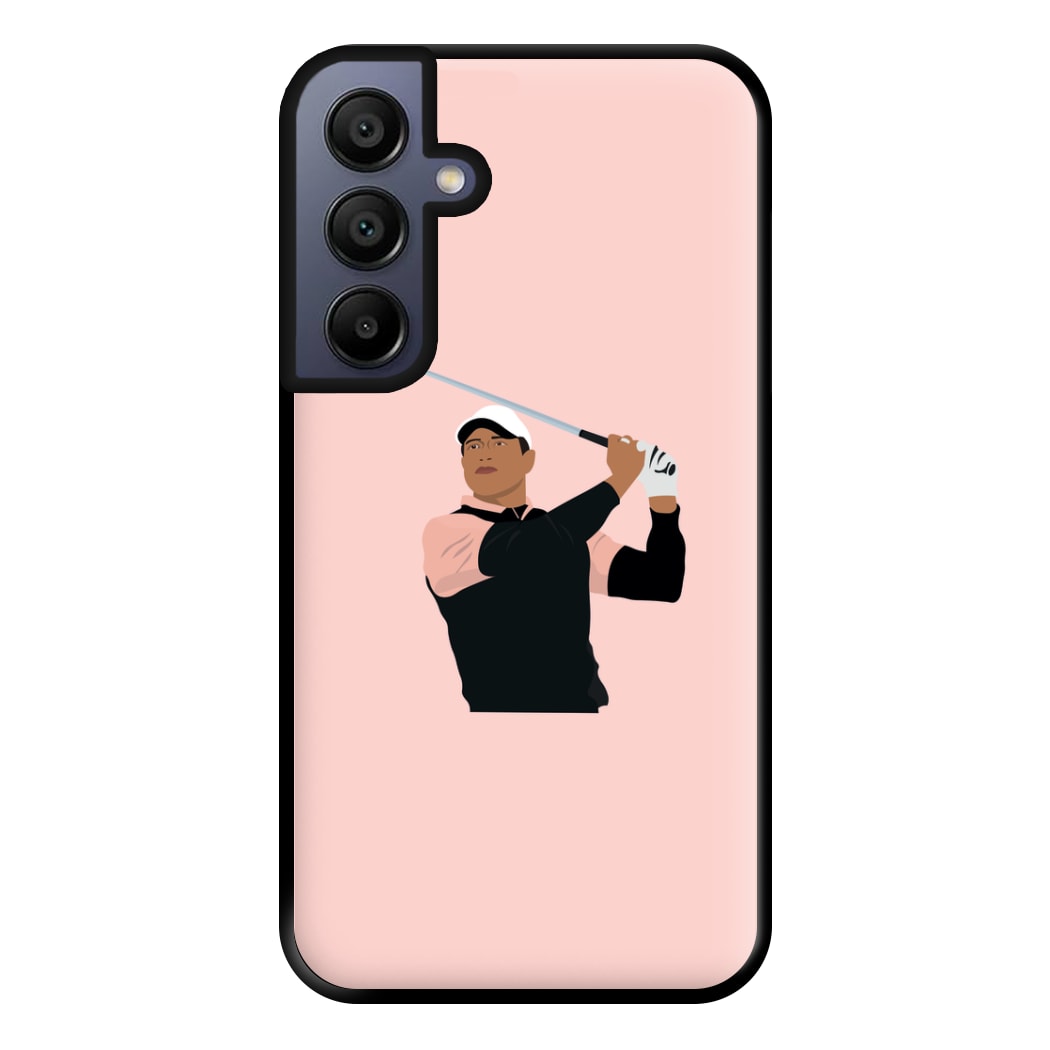 Tiger hitting a iron - Golf Phone Case for Galaxy A15