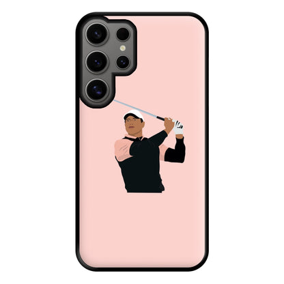 Tiger hitting a iron - Golf Phone Case for Galaxy S24 Ultra