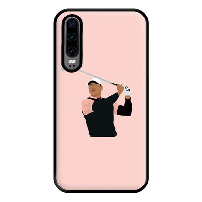 Tiger hitting a iron - Golf Phone Case for Huawei P30