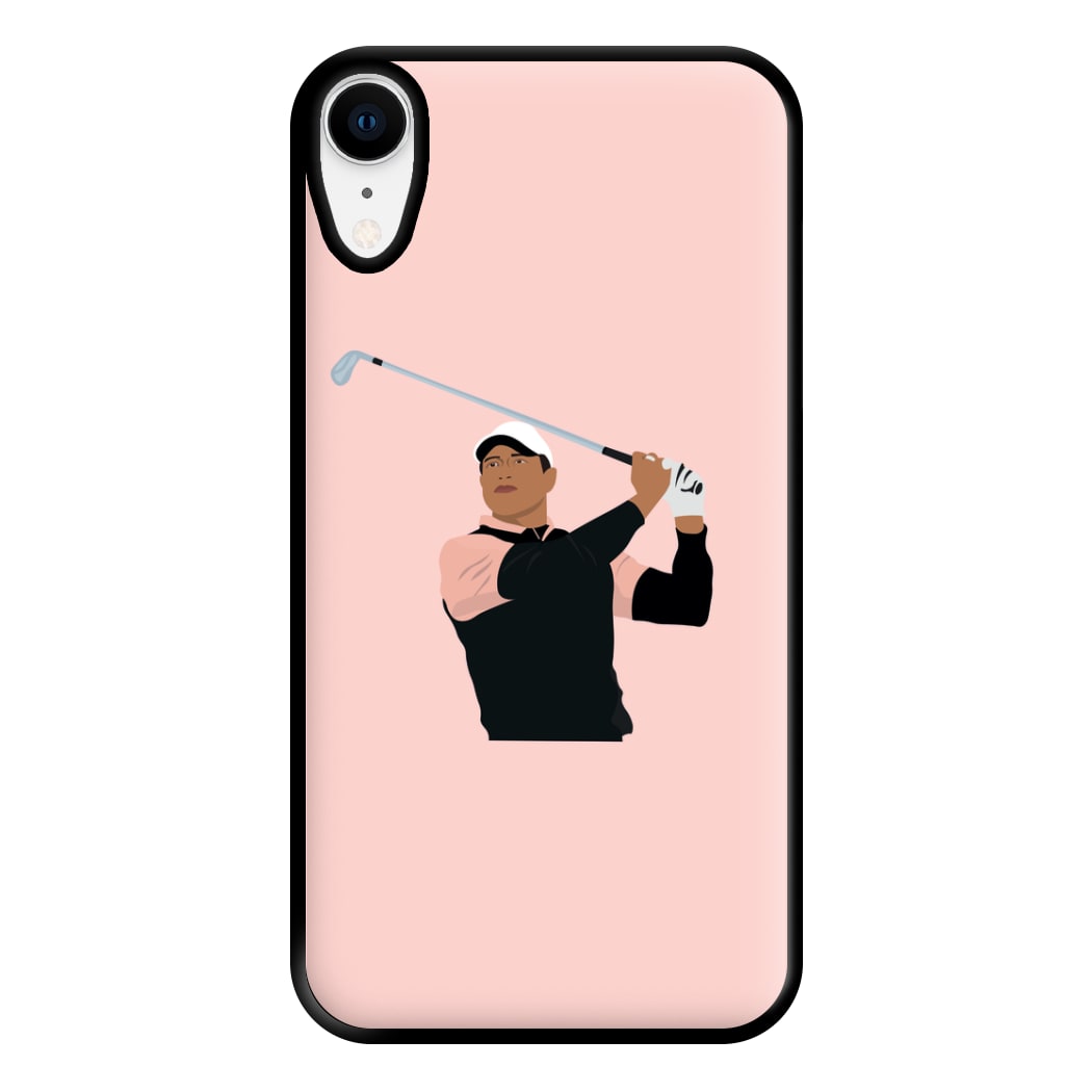 Tiger hitting a iron - Golf Phone Case for iPhone XR