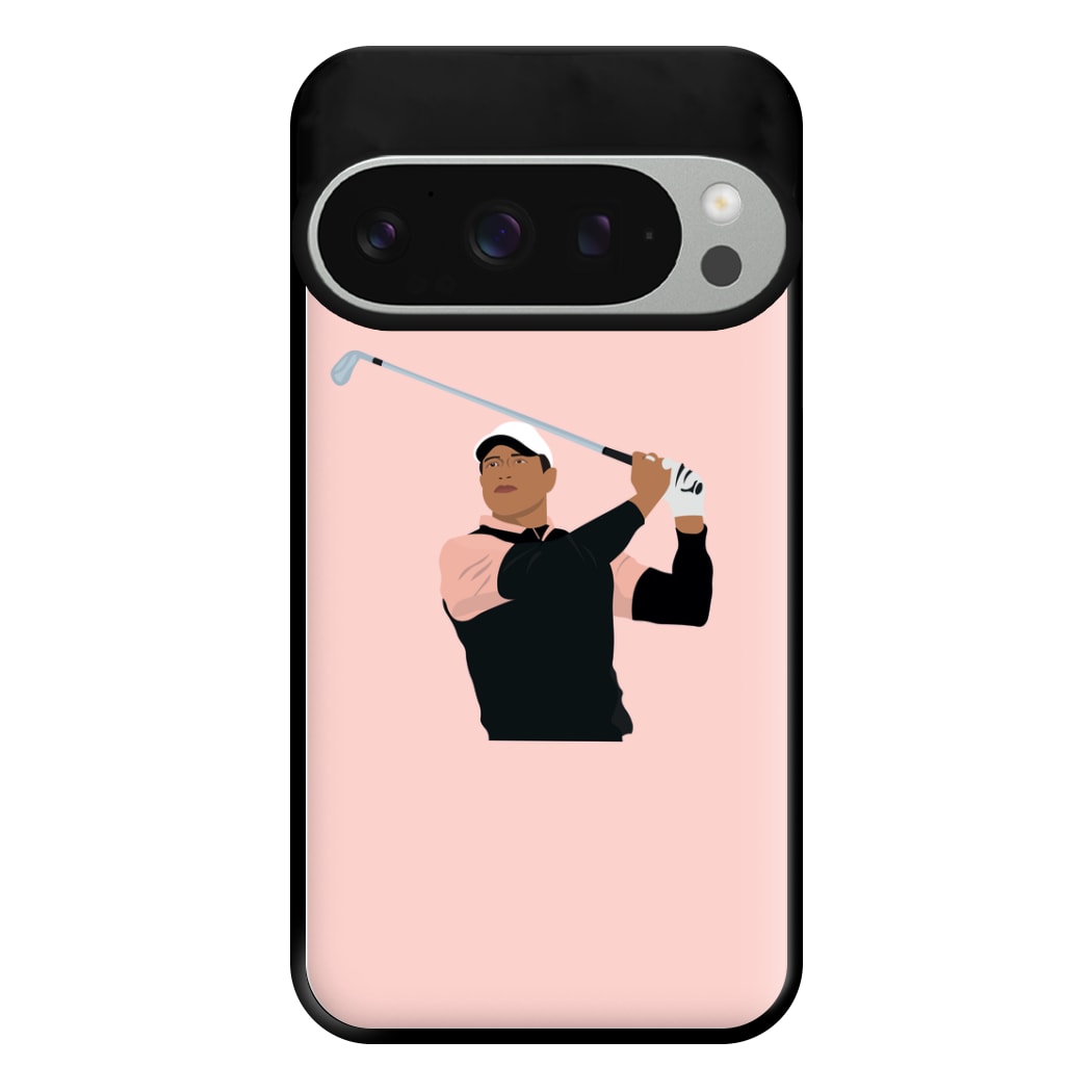 Tiger hitting a iron - Golf Phone Case for Google Pixel 9 Pro XL