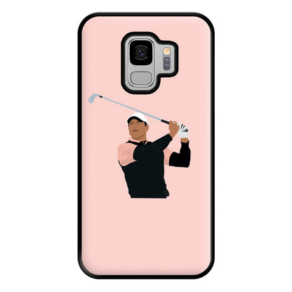 Tiger hitting a iron - Golf Phone Case for Galaxy S9 Plus