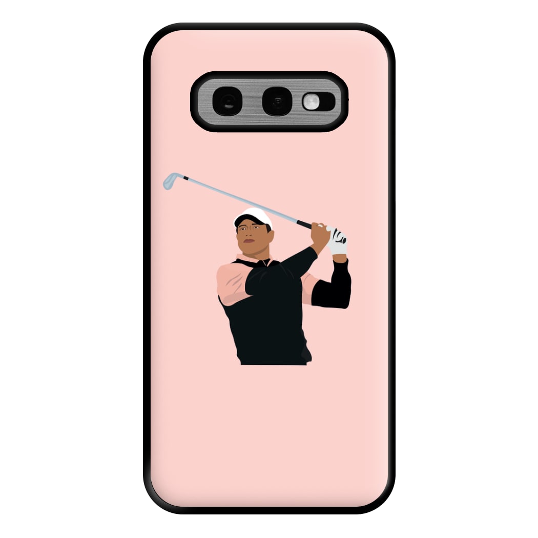 Tiger hitting a iron - Golf Phone Case for Galaxy S10e