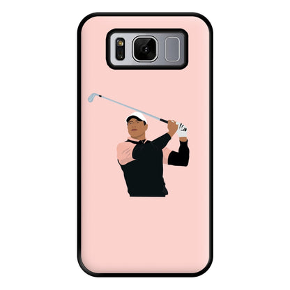 Tiger hitting a iron - Golf Phone Case for Galaxy S8 Plus