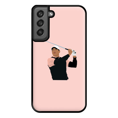 Tiger hitting a iron - Golf Phone Case for Galaxy S21FE