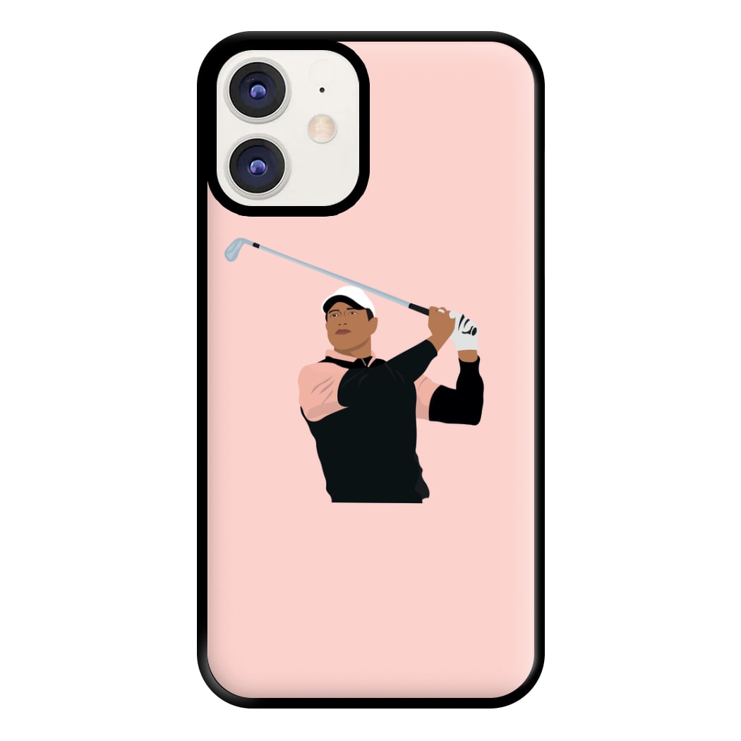 Tiger hitting a iron - Golf Phone Case for iPhone 12 / 12 Pro