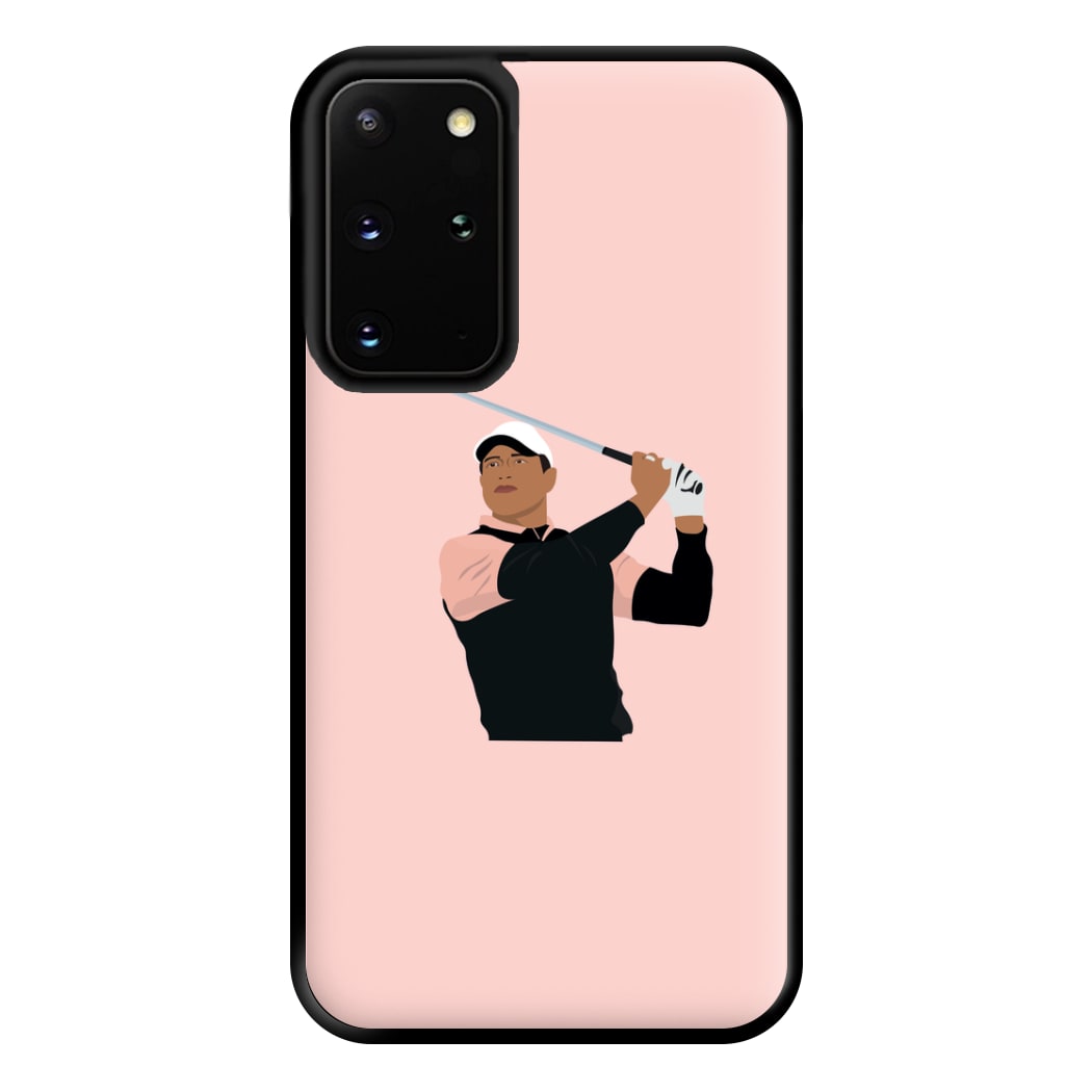 Tiger hitting a iron - Golf Phone Case for Galaxy S20 Plus